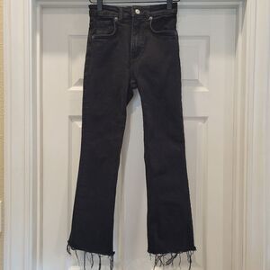 Zara high rise, cropped, frayed jeans, size 2